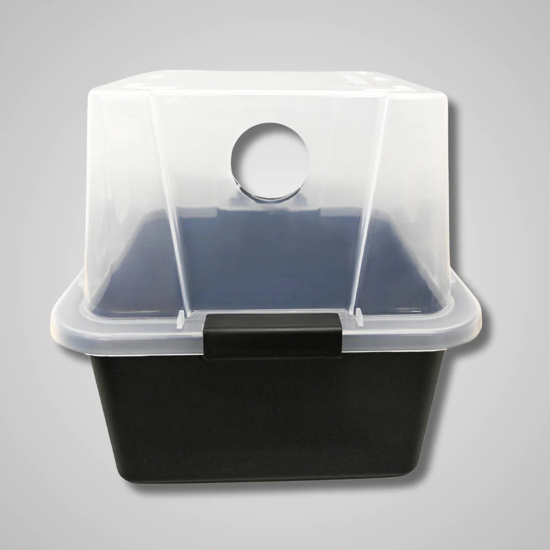 Microppose Monotub Grow Kits are the ultimate home mushroom cultivation setup. Simple yet highly productive, these monotubs are designed for maximum yield without complex, unnecessary gadgetry. These tubs feature custom-fit liners, unbreakable clips, colonizer plugs, and high flow filters designed for humidity retention and fresh air exchange. The durable, stackable design supports over 200 pounds. Achieve mushroom growing success effortlessly with Microppose Monotubs, your no-mess, high-yield home-growing