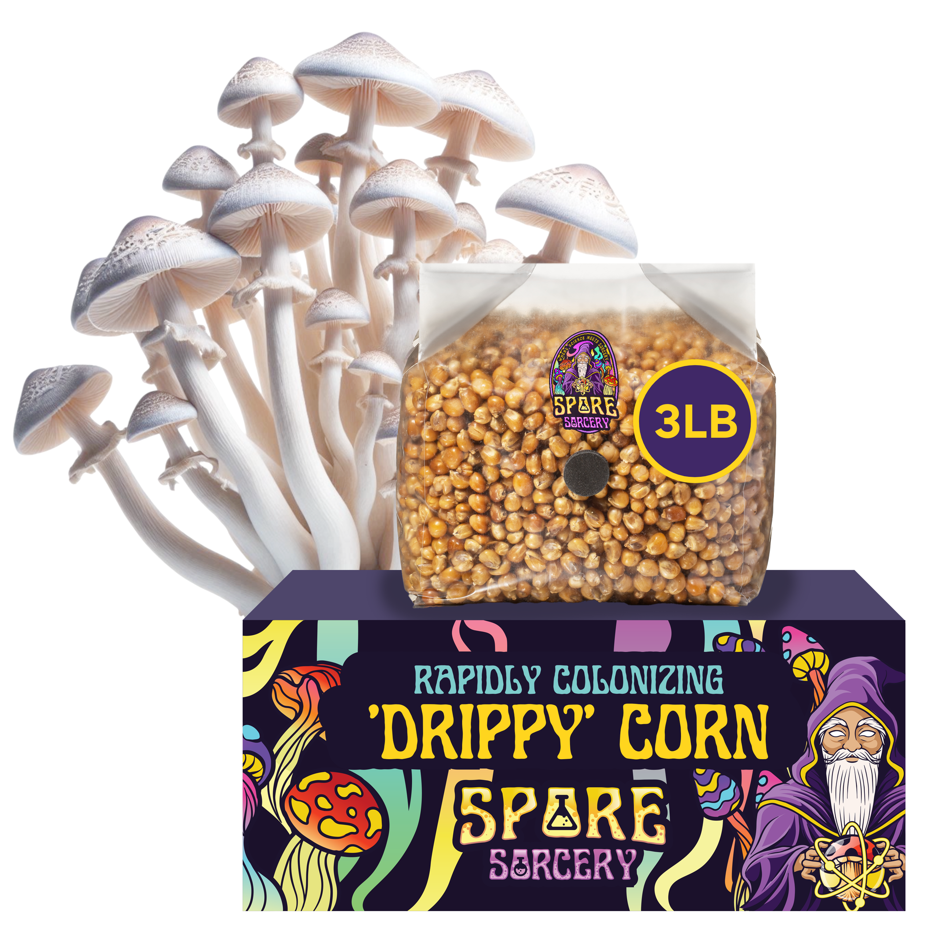 3lb Drippy Corn Grain Spawn – Spore Sorcery