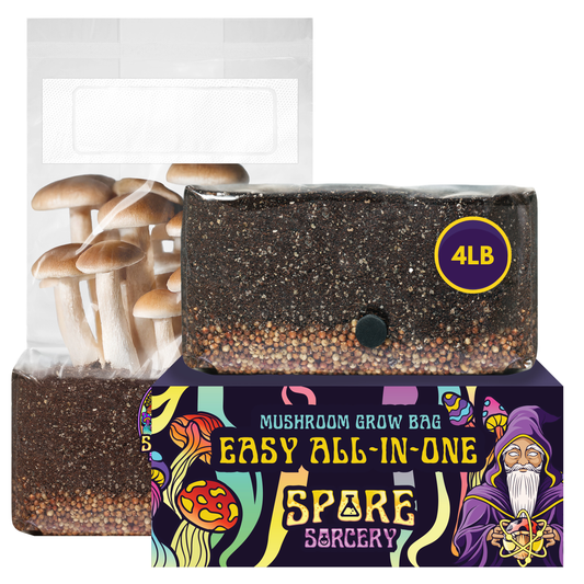 4lb All In One Mushroom Grow Kit In A Bag | Sterilized Grain & Bulk Substrate For Mushrooms (Spores Not Included)