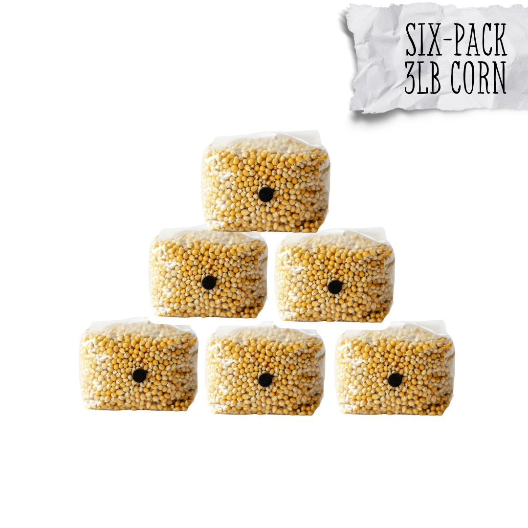 Our Drippy Corn is known for its high moisture retention and nutrient-rich profile. Drippy Corn is the go-to choice for mushroom enthusiasts seeking superior growth performance. Each bag is meticulously prepared and tested to ensure rapid colonization and contamination-free growth.